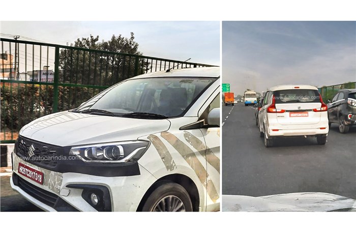 Maruti Suzuki Ertiga facelift spied testing for the first time